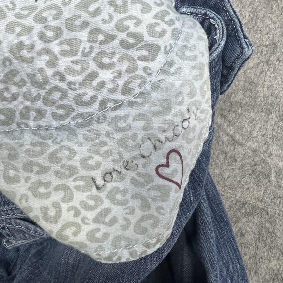 Chico's Platinum Denim Jeans Womens 1 Medium Blue Ultimate Fit Zip Hem Stretch - Picture 9 of 16